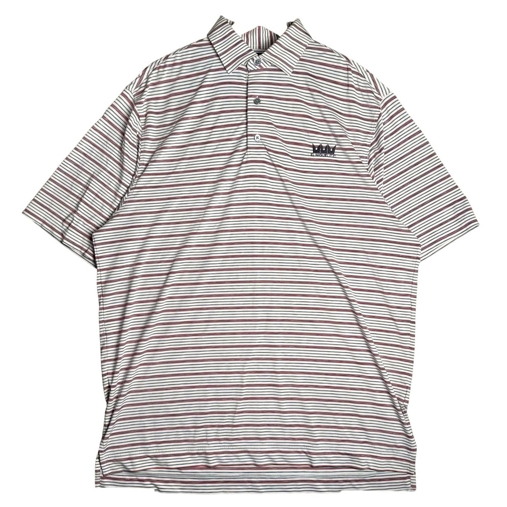 FootJoy Mens ProDry Striped Golf Polo Shirt White Red El Niguel CC Large